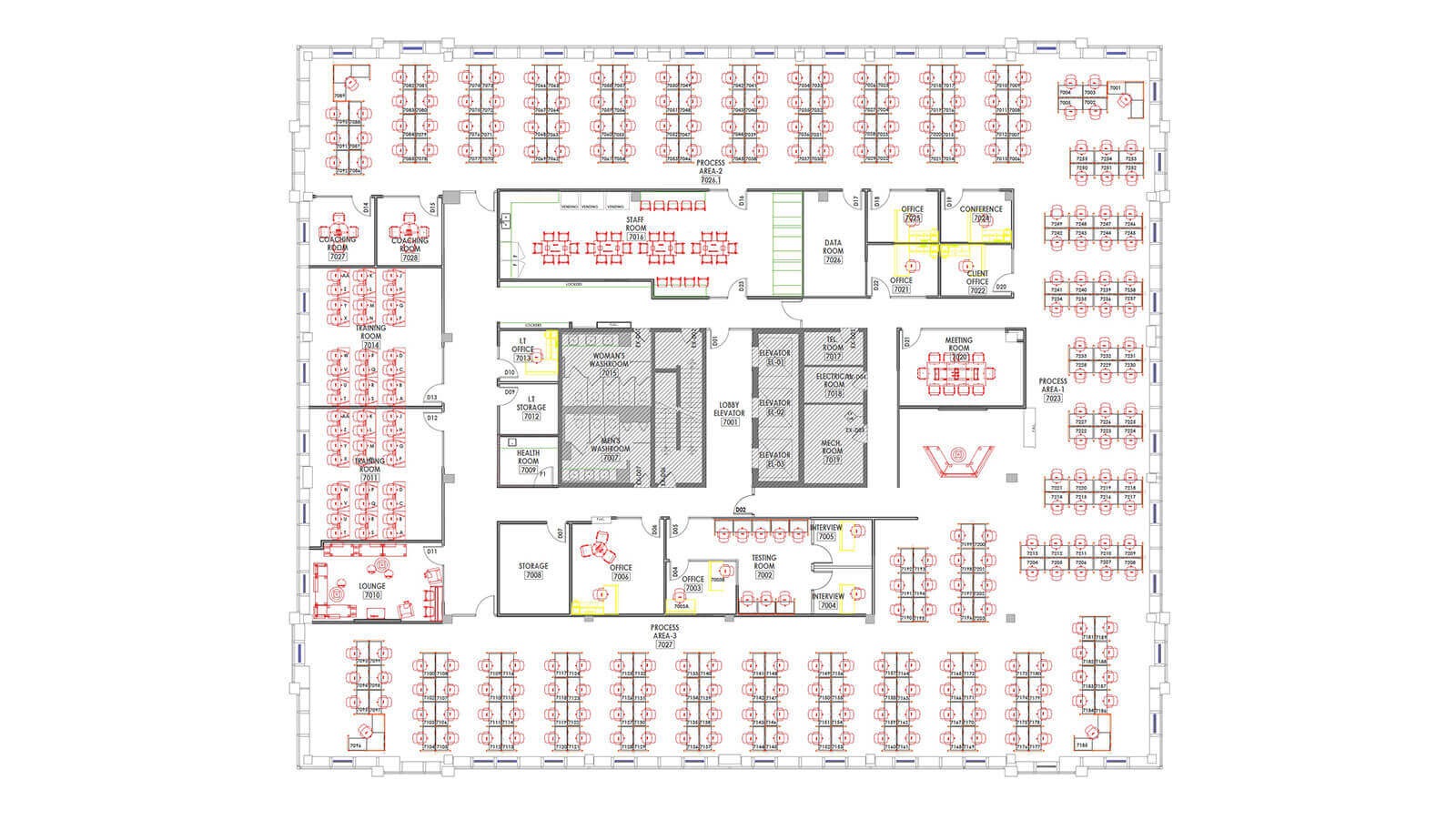 Design team reviewing floorplans and product specifications